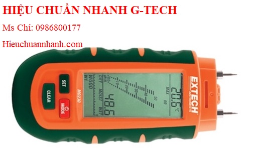 Hiệu chuẩn  máy đo độ ẩm gỗ và vật liệu xây dựng EXTECH MO230 (0 to 75%, 0.1 to 24%).Hiệu chuẩn nhanh G-tech