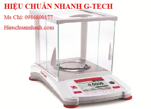 Hiệu chuẩn cân phân tích 4 số lẻ ( 220 x 0.0001g) AX224 Ohaus.Hiệu chuẩn nhanh G-tech