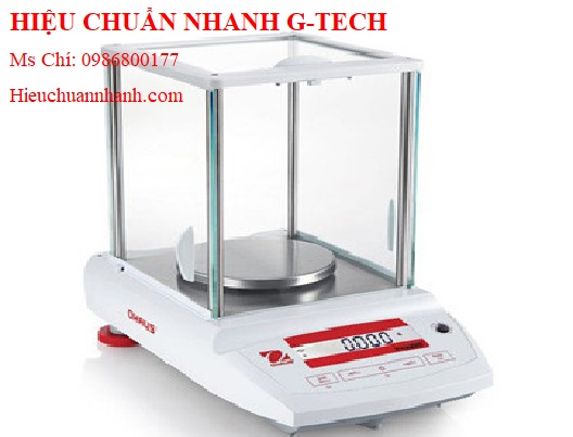 Hiệu chuẩn cân phân tích ba số lẻ (420g x 0.001g) EX423 Ohaus.Hiệu chuẩn nhanh G-tech