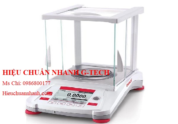 Hiệu chuẩn cân phân tích 4 số lẻ ( 220 x 0.0001g) AX224/E Ohaus.Hiệu chuẩn nhanh G-tech