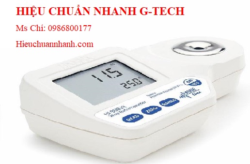 Hiệu chuẩn máy đo hàm lượng đường và cồn trong rượu vang HANNA HI96813 (0 to 50 % Brix).Hiệu chuẩn nhanh G-tech